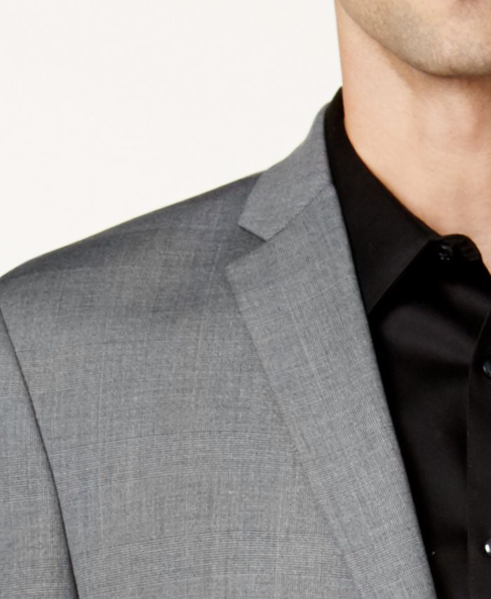 Marc New York Men's Single Breasted Patterned Suit Brown Size 44