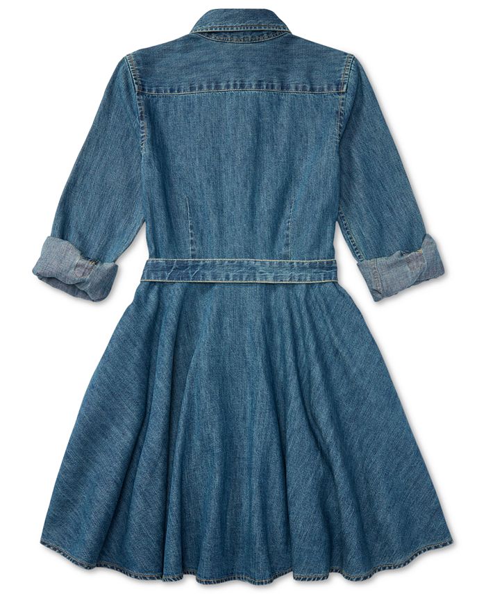Polo Ralph Lauren Ralph Lauren Denim Fit & Flare Cotton Shirtdress, Toddler Girls & Reviews