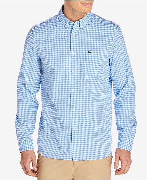 Lacoste Men S Gingham Pop Shirt Reviews Casual Button Down