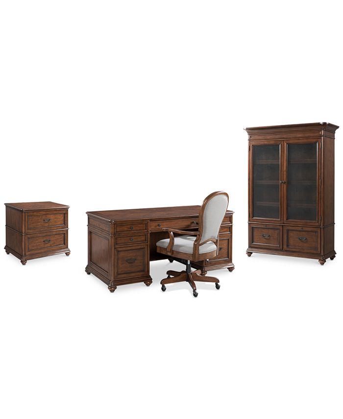 Furniture Clinton Hill Cherry Home Office Furniture, 4Pc. Set