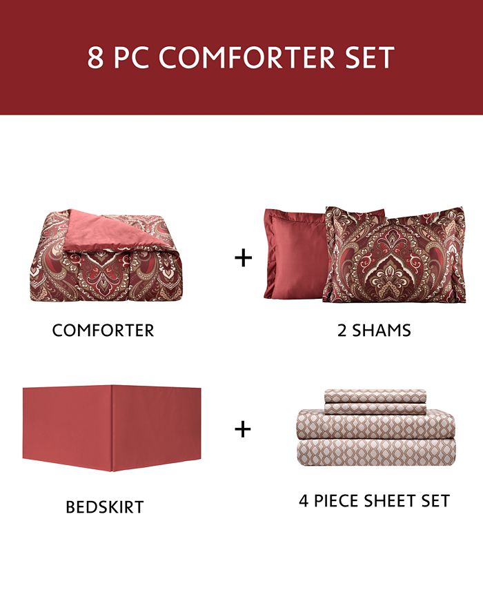 Fairfield Square Collection Norfolk Reversible 8Pc. Queen Comforter