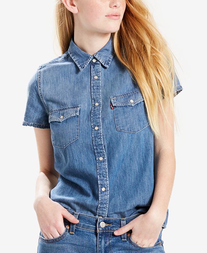 Levi's women's cotton ultimate western denim shirt Outlet