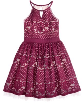 Floral Lace Halter Dress