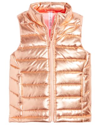 girls puffer vest with hood