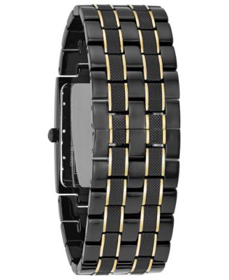 Bulova Quartz Watch Gold Tone Woven Mesh Bracelet Diamond Accent Black Dial Bulova Men main image 3