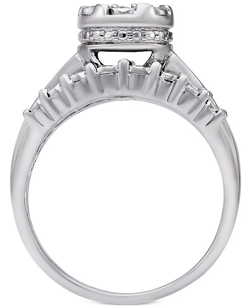 Macy's Diamond Dome Cluster Promise Ring (1/2 ct. t.w.) in Sterling