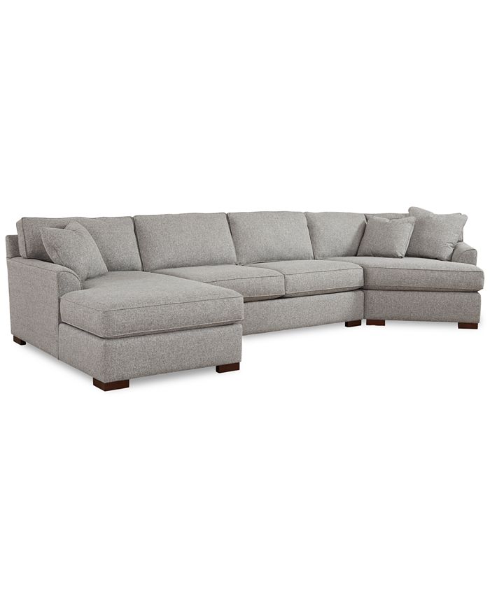 Pc Fabric Sectional Sofa, Carena 2 Pc Fabric Sectional Sofa With Cuddler Chaise