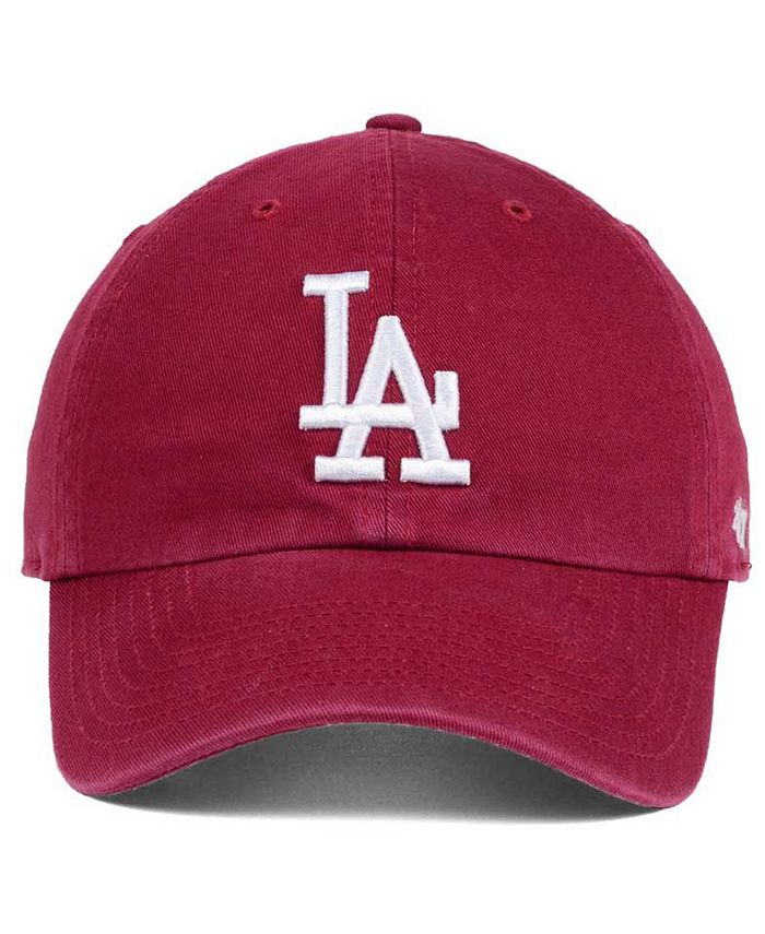 '47 Brand Los Angeles Dodgers Cardinal and White CLEAN UP Cap - Macy's