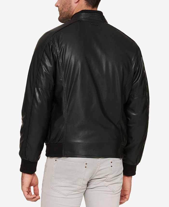 Marc New York Men's Faux Leather Bomber Jacket - Macy's