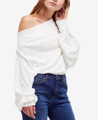 Free People Skyline Off-The-Shoulder Thermal Sweater - Macy's
