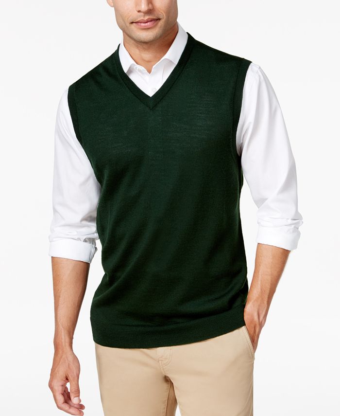 Club Room Men's Merino Performance Wool Vest, Created for Macy's - Macy's