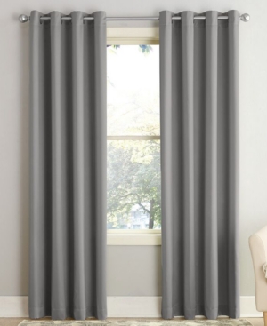Sun Zero Grant Solid Grommet Curtain Panel 54" X 95" In Grey