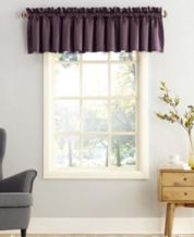 Laura Ashley Amberley 15 in. L Cotton Pole Top Valance in Black