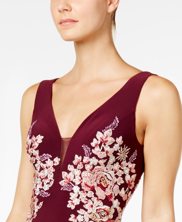 xscape v neck gown