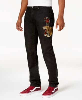 Reason - Men's Tiger Skinny-Fit Embroidered Jeans