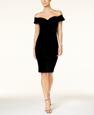 Bardot Off-The-Shoulder Velvet Sheath Dress Macy's
