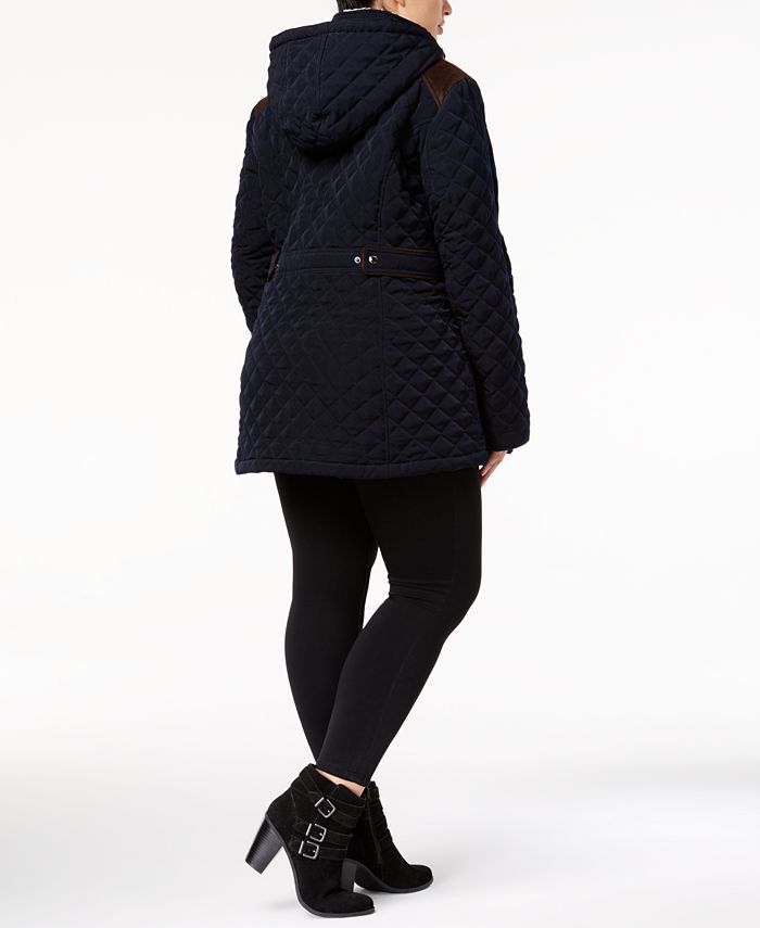 Laundry by Shelli Segal Plus Size FleeceTrim Quilted Coat Macy's