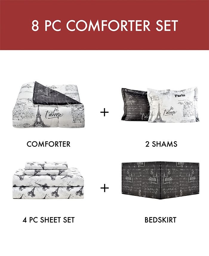 Fairfield Square Collection Paris Reversible 8Pc. Queen Bedding