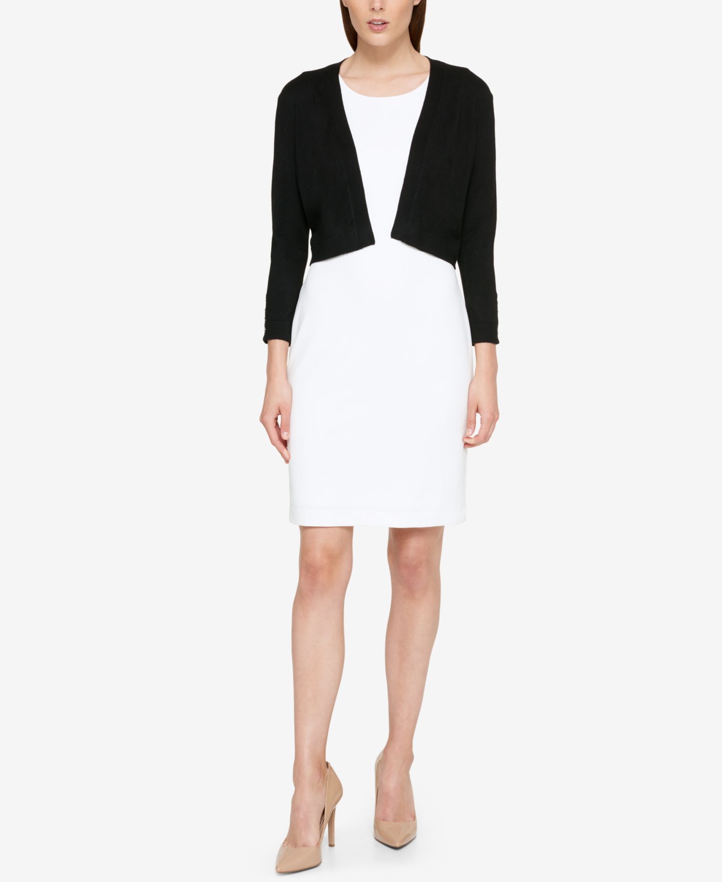 Женский кардиган Tommy Hilfiger Button Sleeve 3/4 Sleeve, цвет: Чёрный — фото 4