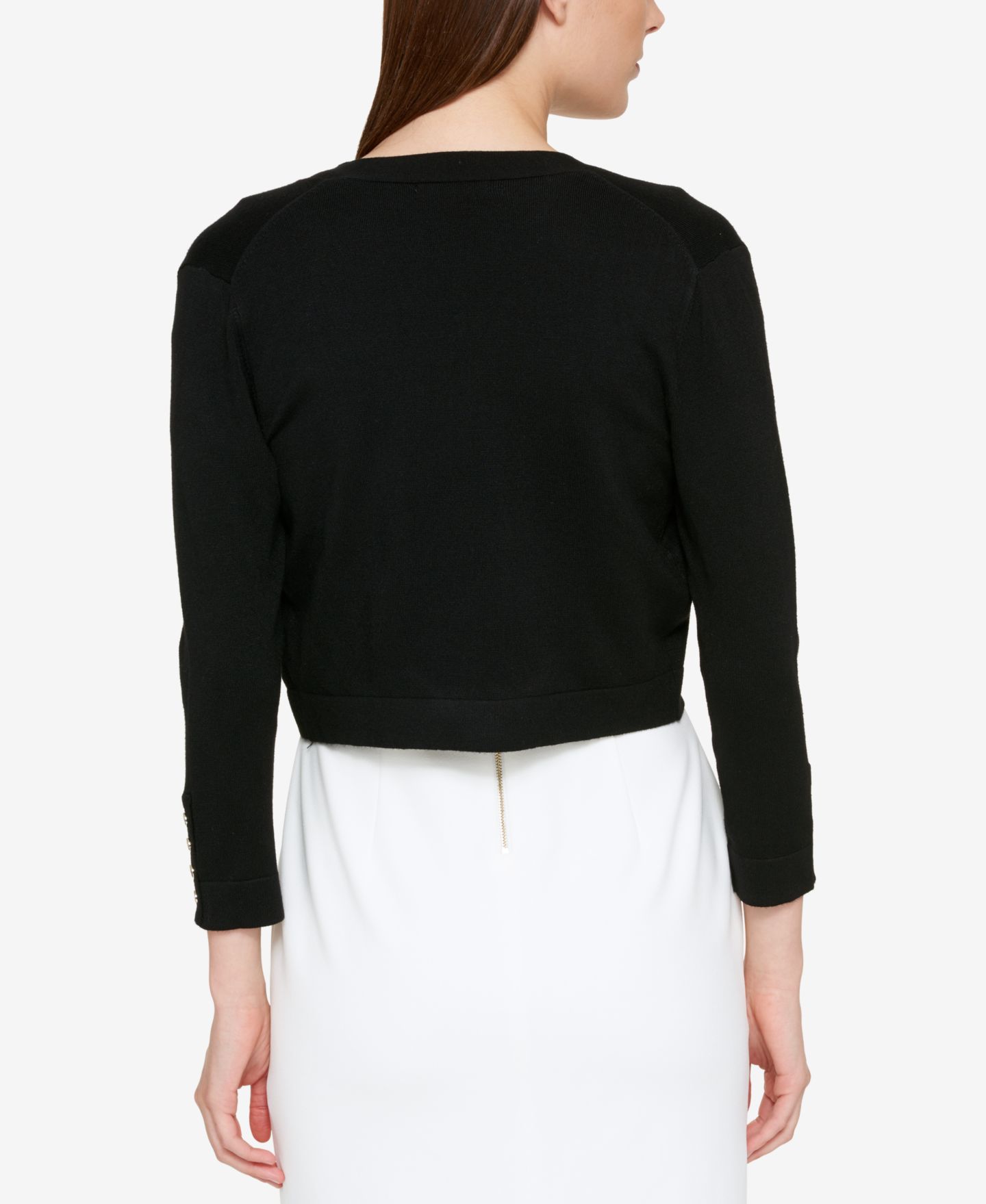 Женский кардиган Tommy Hilfiger Button Sleeve 3/4 Sleeve, цвет: Чёрный — фото 3