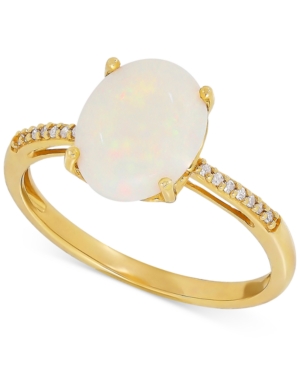 image of Opal (1-5/8 ct. t.w.) & Diamond Accent Ring in 14k Gold