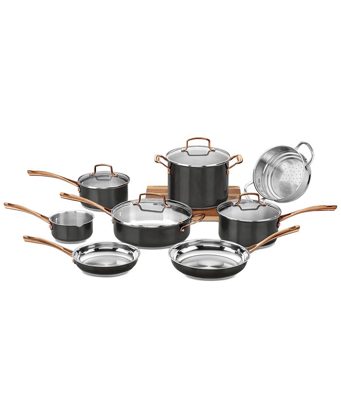 Cuisinart - Black & Gold 12-Pc. Cookware Set