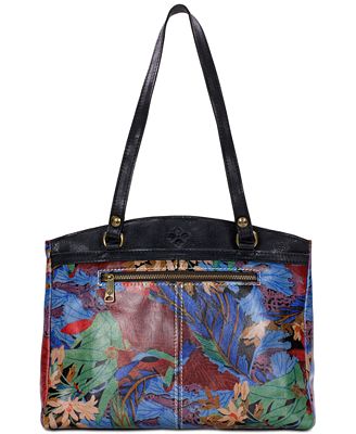 Patricia Nash Blue Forest Poppy Top-Zip Medium Tote - Handbags ...