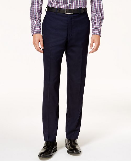 Lauren Ralph Lauren Men's Classic-Fit Navy Wool Dress Pants & Reviews ...