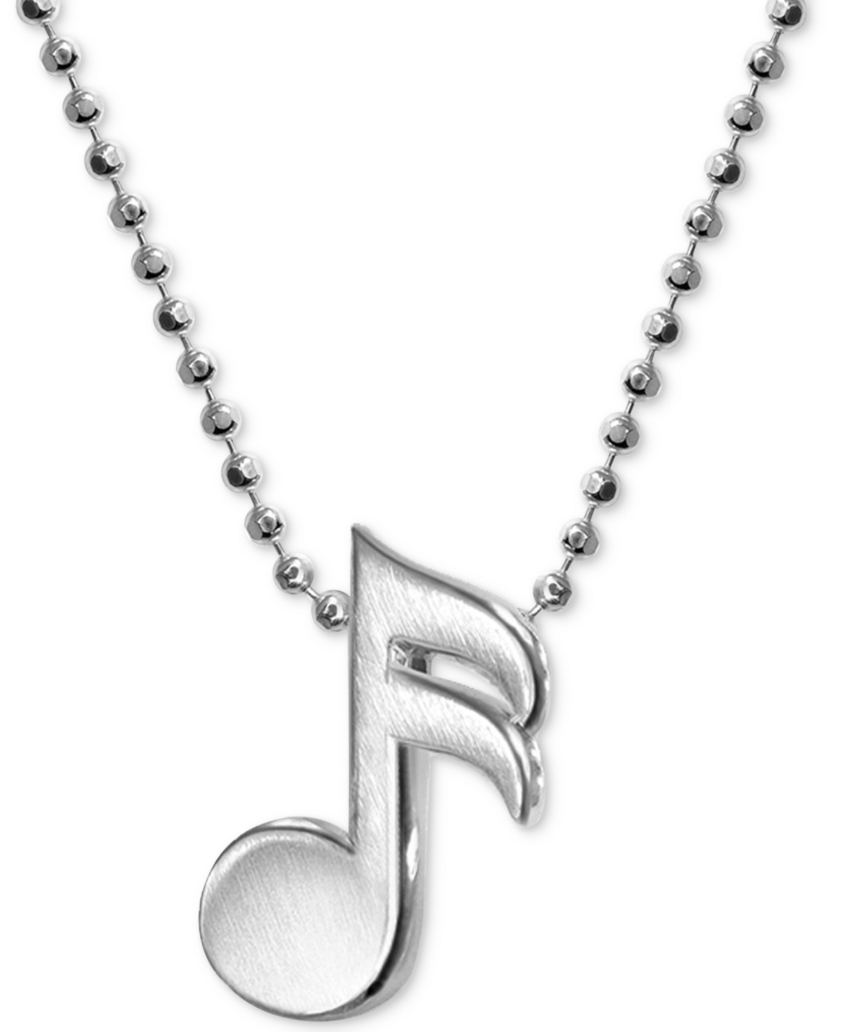 Music Note Necklace in Sterling Silver - Silver