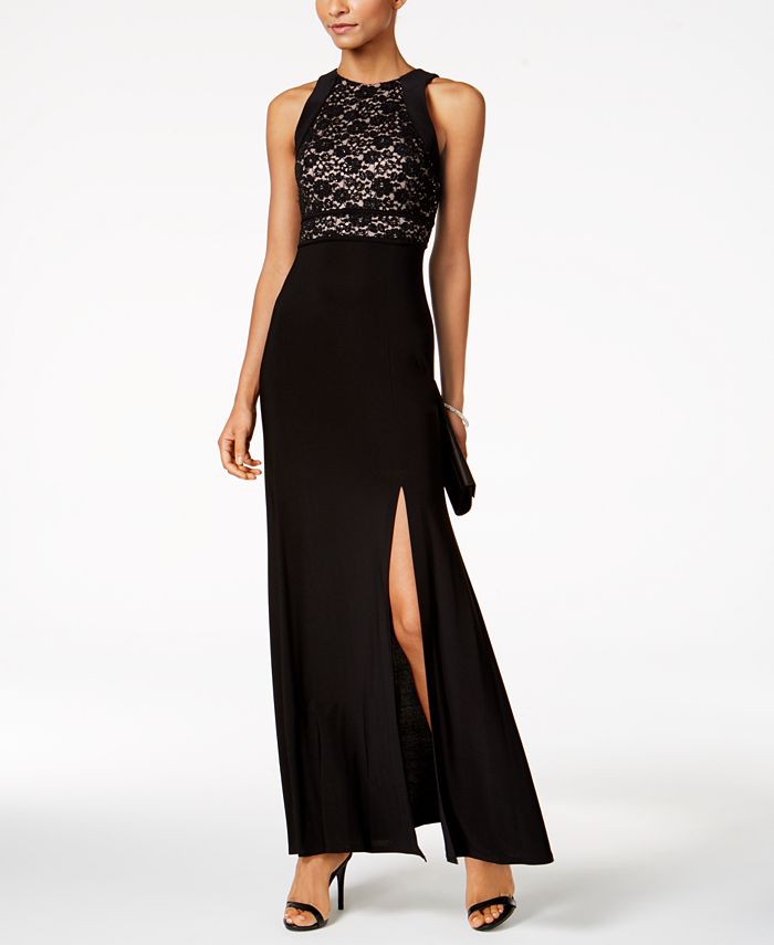 Nightway Petite Lace A-Line Gown - Macy's