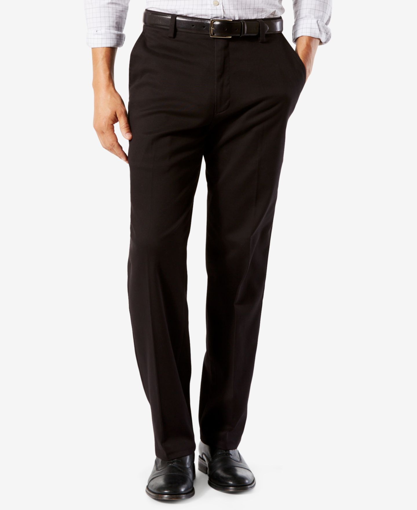 Мужские брюки Dockers Easy Classic Fit Khaki Stretch, цвет: Чёрный — фото 1