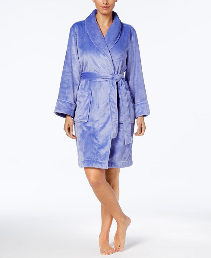 Charter Club Short Plush Robe, Created for Macy's & Reviews - Bras ...
