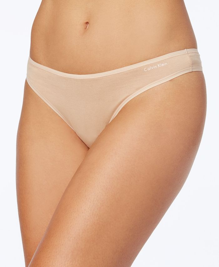 Calvin Klein Cotton Form Thong Underwear QD3643 - Macy's
