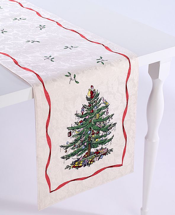Spode Christmas Tree 108" Table Runner & Reviews Table Linens