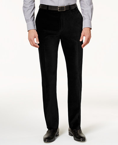 Calvin Klein Men's Slim-Fit Velvet Dress Pants - Pants - Men - Macy's