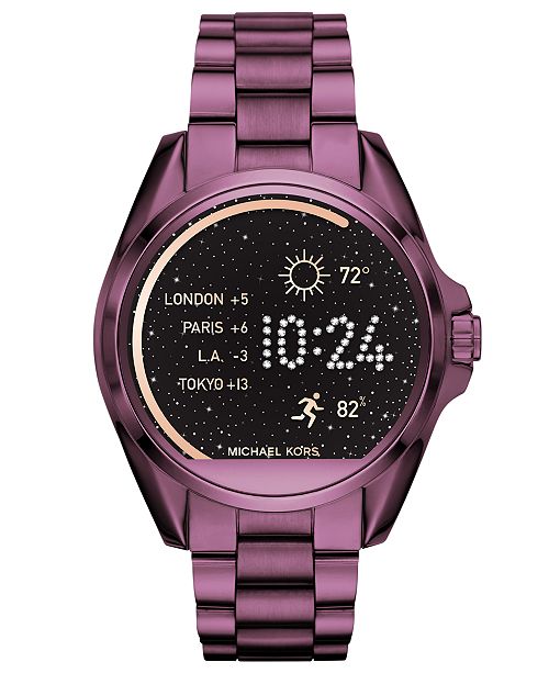 michael kors access mkt5017 bradshaw bracelet smart watch in purple