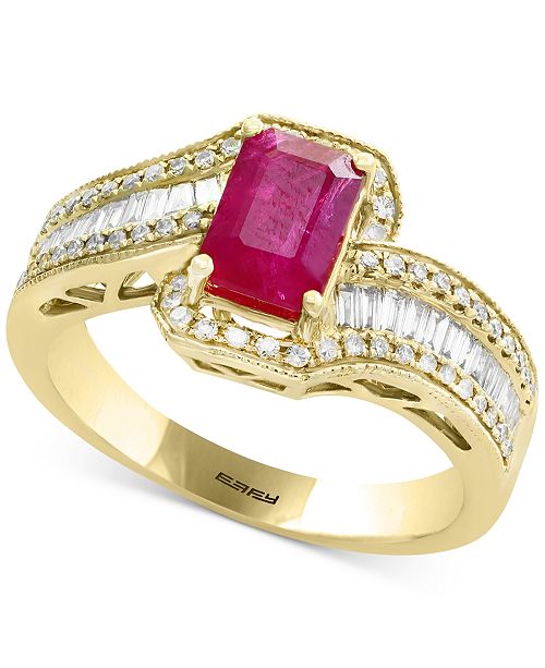 EFFY Collection Amoré by EFFY® Certified Ruby (1 ct. t.w.) & Diamond (1/2 ct. t.w.) Ring in 14k ...