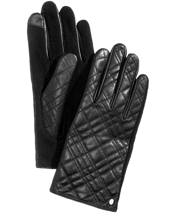 Lauren Ralph Lauren Plaid Quilted Leather Touchscreen Gloves Macy s