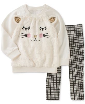 2-Pc. Faux-Fur Sweatshirt & Leggings Set, Baby Girls (0-24 months)