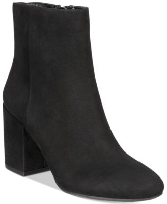 black booties with block heel