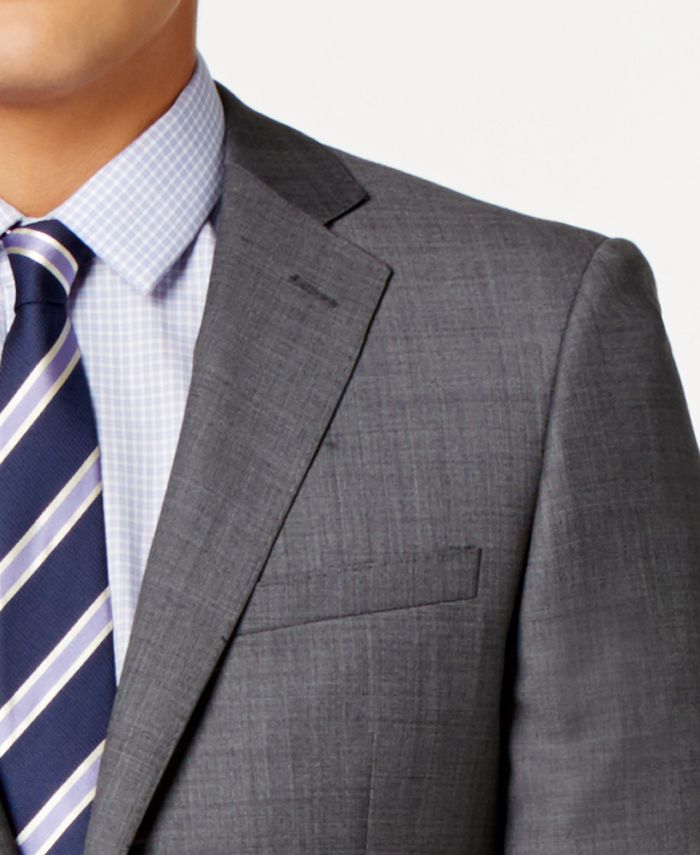 Calvin Klein Men's Extra Slim-Fit Gray Sharkskin Suit - Macy's