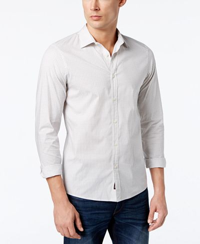 Michael Kors Men's Slim-Fit Trim Stretch Gingham Shirt - Casual Button ...