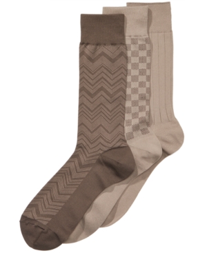 image of Perry Ellis Men-s 3-Pk. Microfiber Patterned Socks