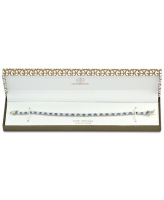 Blue Cubic Zirconia Tennis Bracelet in Sterling Silver, Created for Macy's
