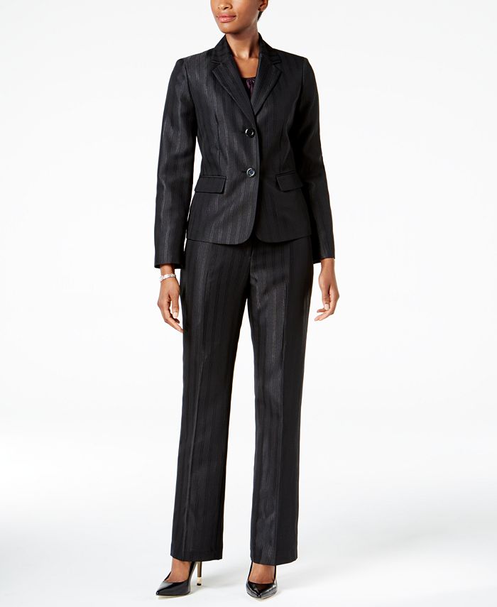Le Suit 3-Pc. Two-Button Striped Pantsuit - Macy's