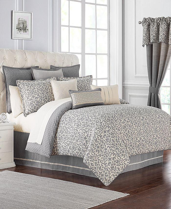 Waterford Reversible Charlize Reversible 3Pc. Gray California King Comforter Set Macy's