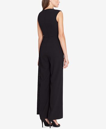 Tahari metallic jumpsuit deals