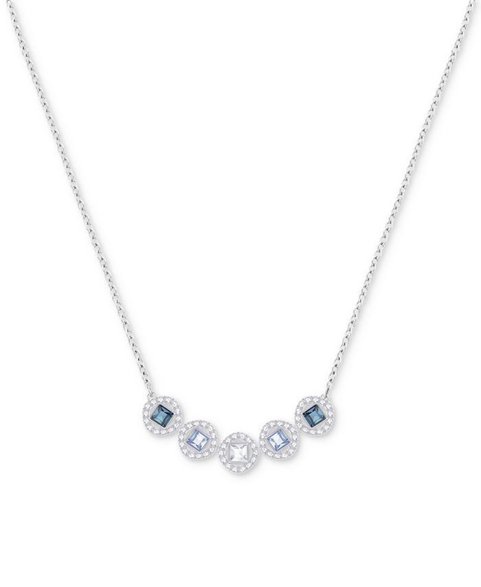 Swarovski Silver-Tone Blue & Clear Crystal Collar Necklace - Macy's