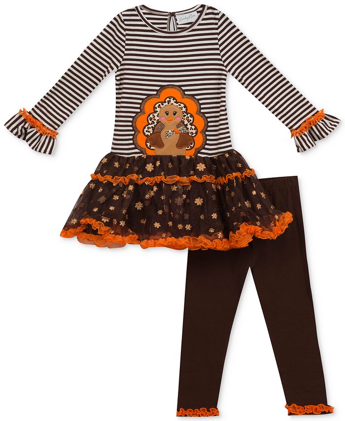 Rare Editions 2 Pc. Turkey Thanksgiving Tunic Leggings Set
