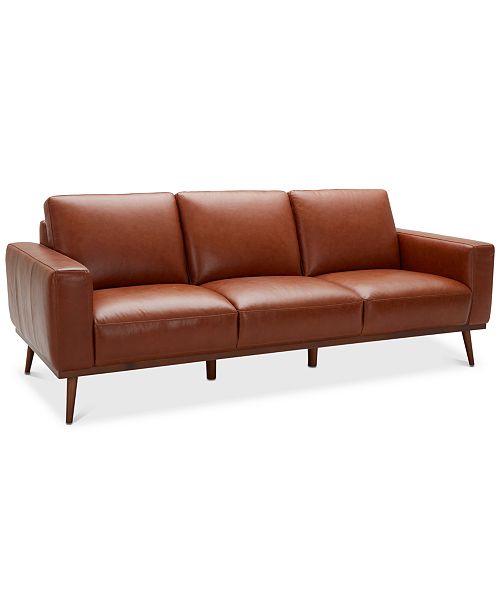 furniture marsilla 88" leather sofa, created for macy's - furniture